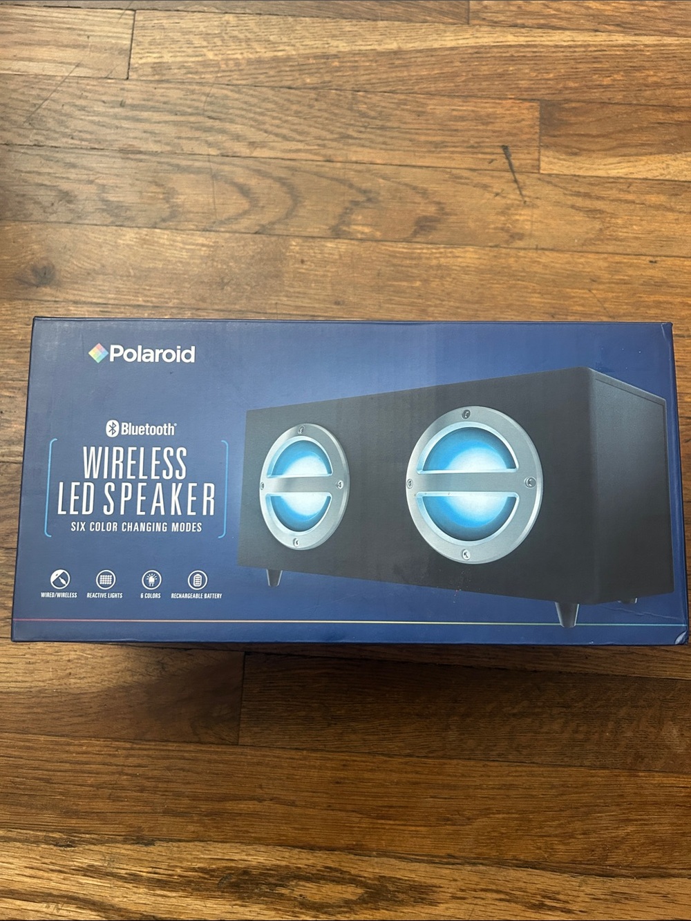 Polaroid Black Bluetooth LED Wireless Speaker with Blue Lighting